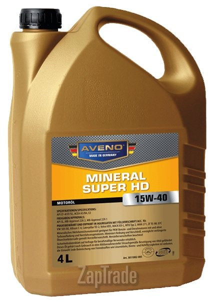 Купить моторное масло Aveno Mineral Super HD Минеральное | Артикул 3011002-004