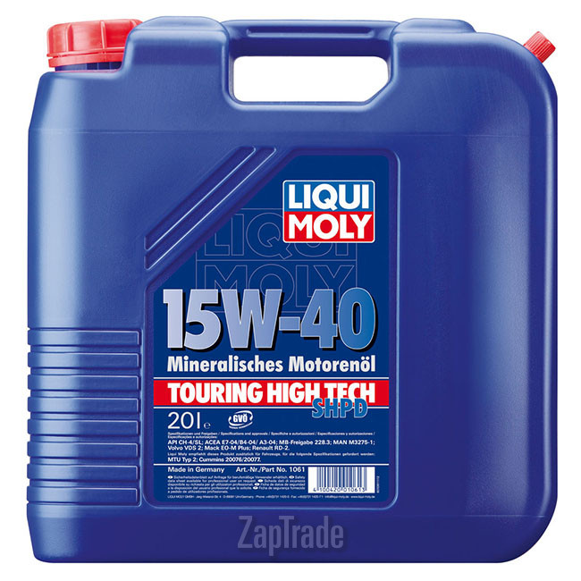 Купить моторное масло Liqui moly Touring High Tech SHPD-Motoroil Basic Минеральное | Артикул 1061