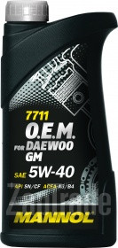 Купить моторное масло Mannol 7711 O.E.M. for Daewoo GM (MN7711-1) Синтетическое | Артикул 1082