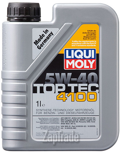 Купить моторное масло Liqui moly Top Tec 4100 Синтетическое | Артикул 7500