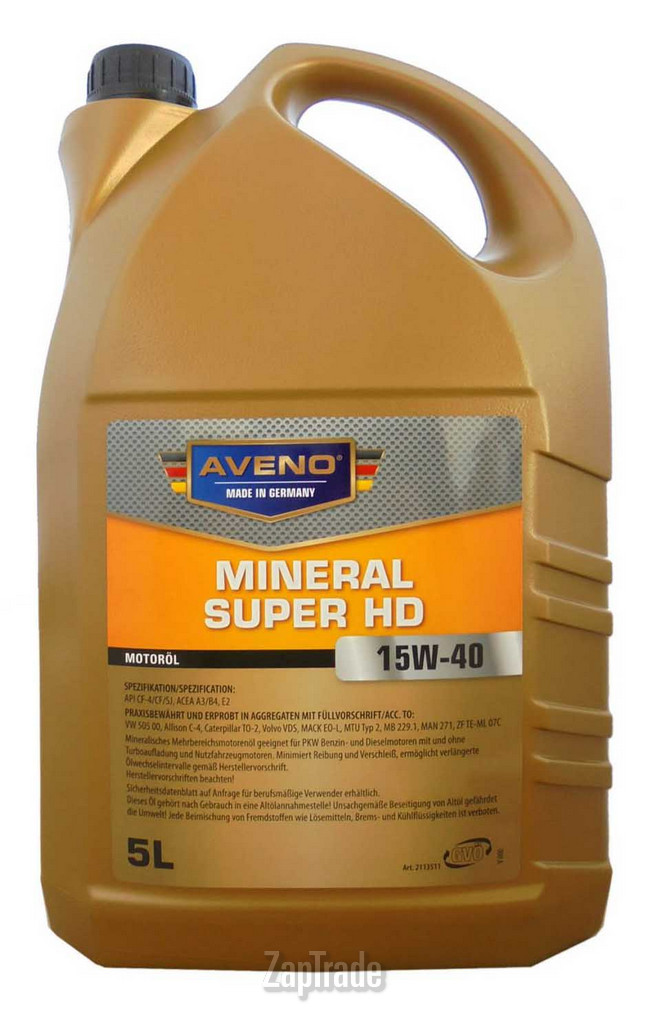 Купить моторное масло Aveno Mineral Super HD Минеральное | Артикул 3011002-005