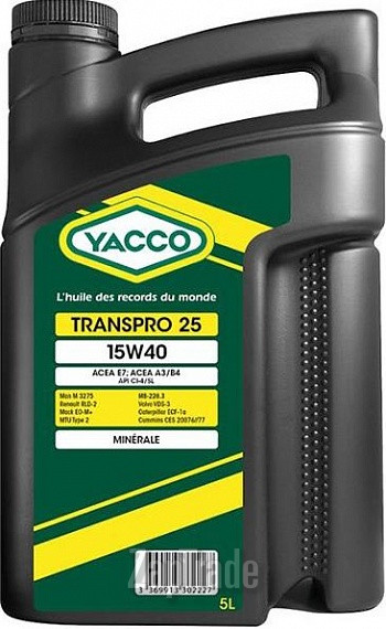 Купить моторное масло Yacco Transpro 25 Минеральное | Артикул 330222