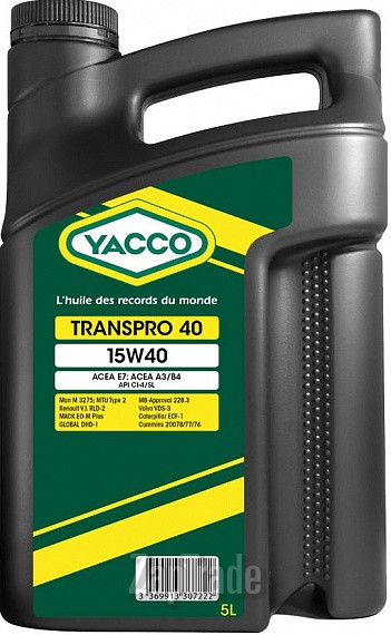 Купить моторное масло Yacco Transpro 40 Минеральное | Артикул 330722