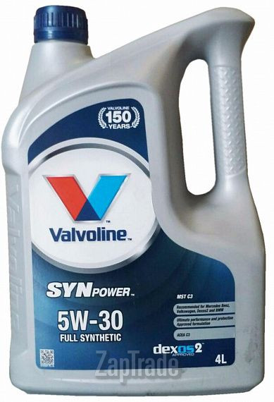 Купить моторное масло Valvoline SynPower MST C3 Синтетическое | Артикул 872597